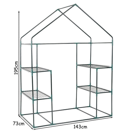 Skleník s policemi, PVC plachta, 143 x 73 x 195 cm