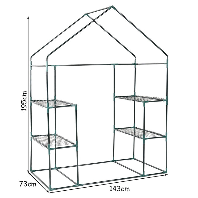 Skleník s policemi, PVC plachta, 143 x 73 x 195 cm