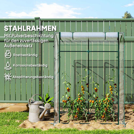 Winterproof Steel greenhouse, Bent roof, 128x70x170cm