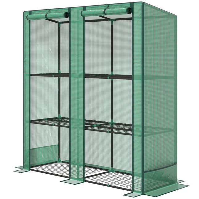 Steel frame greenhouse with shelves - 144x48x152 cm