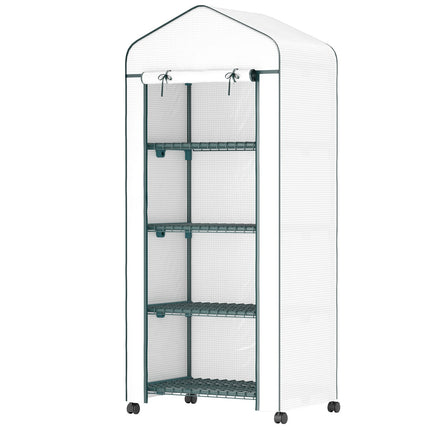 Steel frame Greenhouse with shelves, winterproof cover 69x50x165 cm