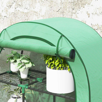 Steel frame greenhouse with shelves - winterproof, 100 x 45 x 160 cm