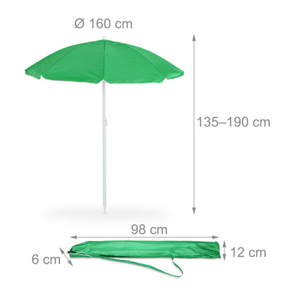 Slunečník 160 cm zelený