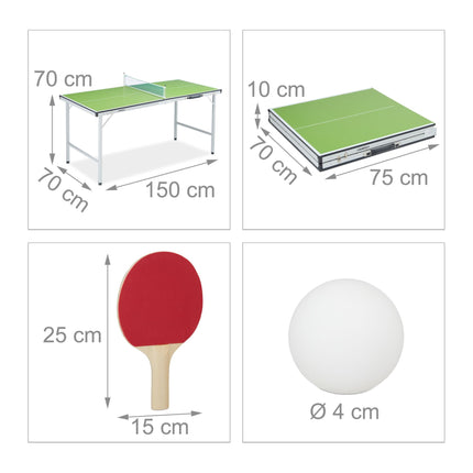 Stůl na stolní tenis s příslušenstvím, zelený