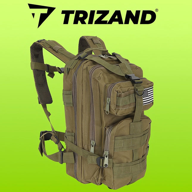 Green small tourist backpack 23243