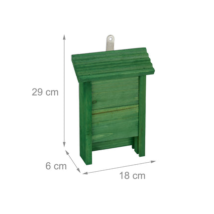 Green wooden bat box