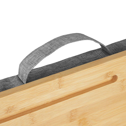 Grauer Lapdesk mit Bambustablett