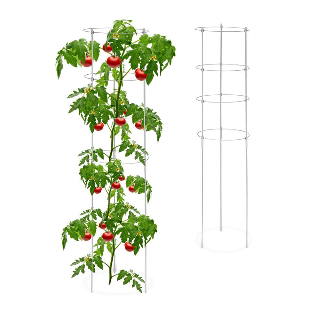 Opory k rostlinám s kroužky, 120 cm, šedé
