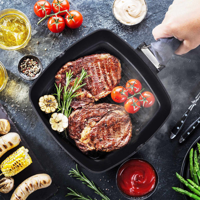 Grillpan met inklapbare handgreep