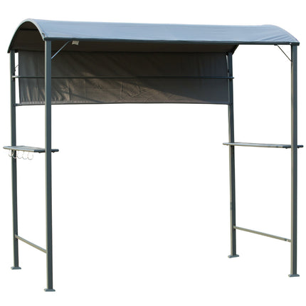 Grilovací pavilon s ohnivzdornou střechou, 218x138x216cm, černý