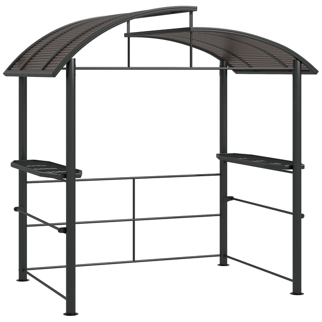 BBQ Pavilion with UV protection & 2 shelves, dark grey