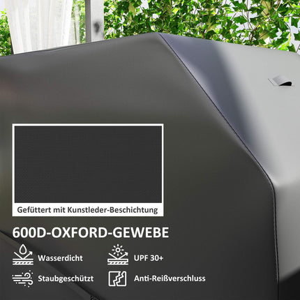 Weather resistant grill cover, 600D Oxford, Velcro closure