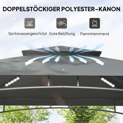 Grilovací pavilon s LED, voduodpudivý, UV ochrana