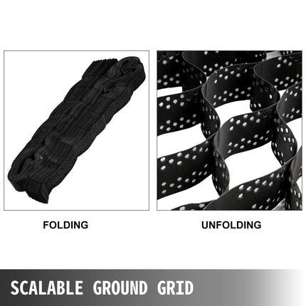 Ground Stabilization Grid, HDPE Geocell 9x17 ft, 4 in