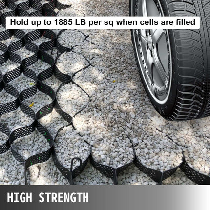 Ground Stabilization Grid, HDPE Geocell 9x17 ft, 4 in
