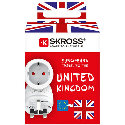 Uzemněný adaptér zástrčky EU na UK