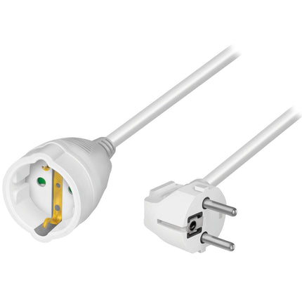 Uzemněný prodlužovací kabel do interiéru, 2m, bílý