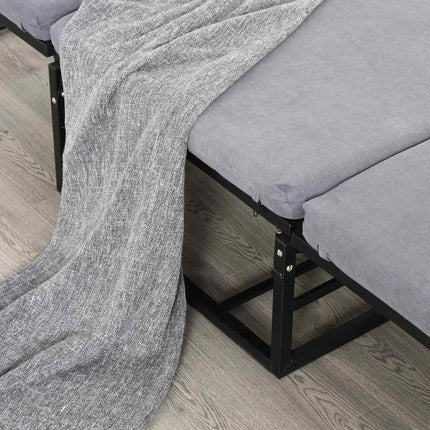 Skládací taburet s funkcí přistýlky – nastavitelný, polyester, šedá