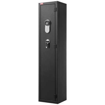 Gun Safe Cabinet, Fingerprint and Key Lock, 5 Rifles, LED