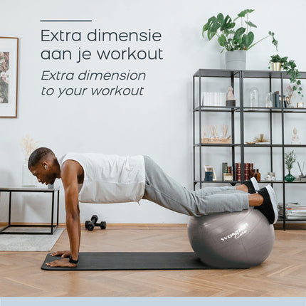 Gymnastický míč 75 cm – nepraskavý, na jógu a fitness, šedý