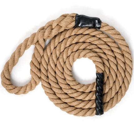 Šplhací lano s gumovými madly, jutové tréninkové lano, žluté, 3 m/4.5 m/6 m/9 m-3 m