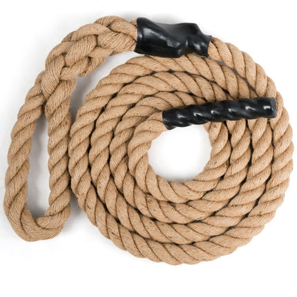 Gym climbing rope exercise rope with rubber handles sports rope made of jute rope training rope yellow 3 m/4.5 m/6 m/9 m-4.5 m