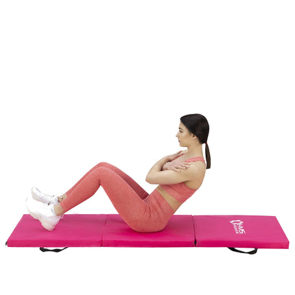 Skládací gymnastická matrace, 1800x600mm, růžová