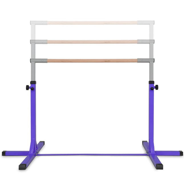 Gymnastiek gymnastiekrek, in hoogte verstelbare gymnastiekrekken, veerkrachtige rekstok, roze/blauw/paars-paars