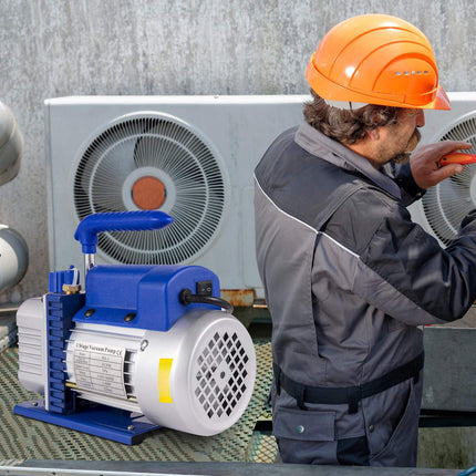 HVAC Vacuum Pump, 3 CFM Single Stage, 1.5 Gallon Chamber