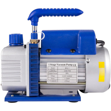 HVAC Vacuum Pump With Manifold Gauge Set, 4.8 CFM
