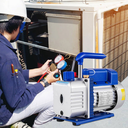 HVAC Vacuum Pump With Manifold Gauge Set, 4.8 CFM