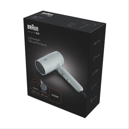 Fén na vlasy 2100W, 3 teploty 2 rychlosti, studený vzduch, 2 nástavce