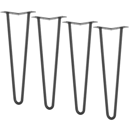 Hairpin Table Legs, 16 Inch, Set of 4, Steel, 500 lb