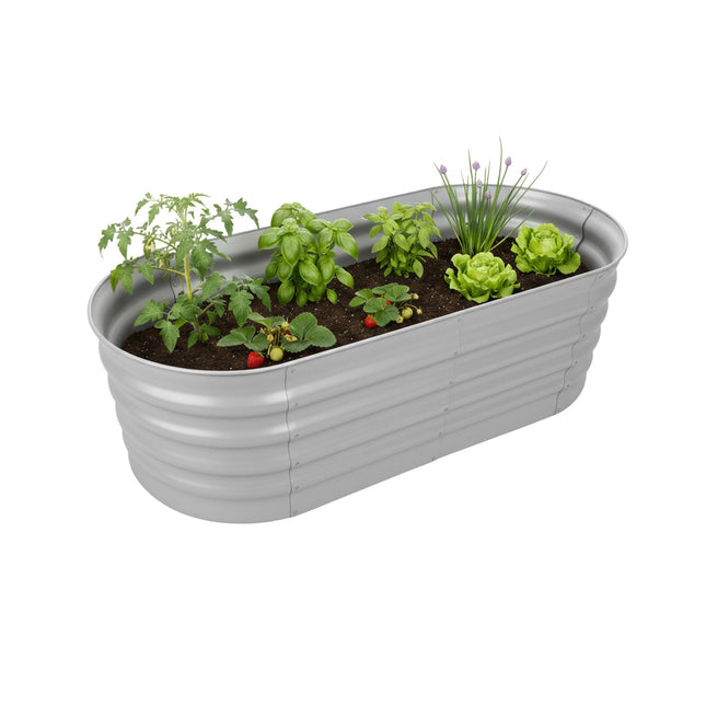 Half-Round Galvanized Metal Raised Garden Bed