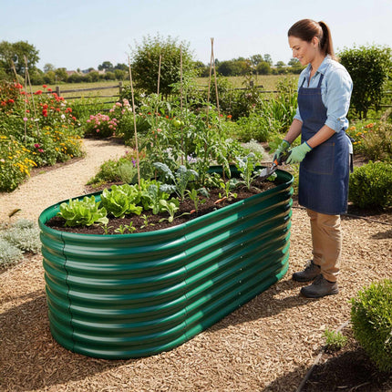 Půlkulatý pozinkovaný kovový vyvýšený záhon