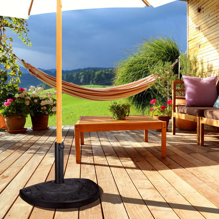 Halbrunder Sonnenschirmständer, Gusseisen-Design, platzsparend