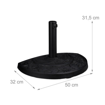 Halbrunder Sonnenschirmständer, Gusseisen-Design, platzsparend