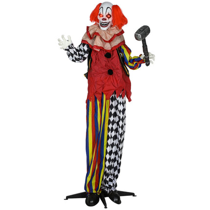 Halloweenský animatronický klaun, 173 cm, svítící oči