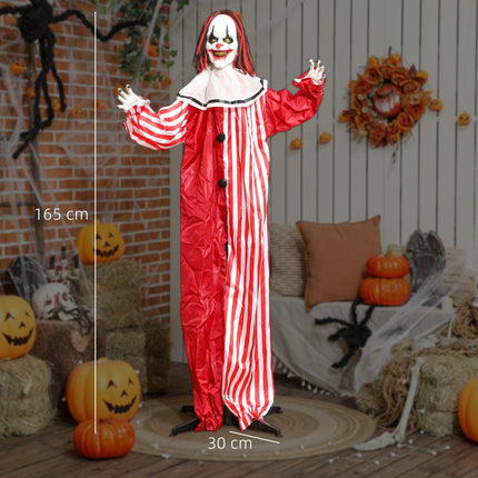 Halloweenská dekorace klaun, 165 cm, LED osvětlení, zvukové efekty