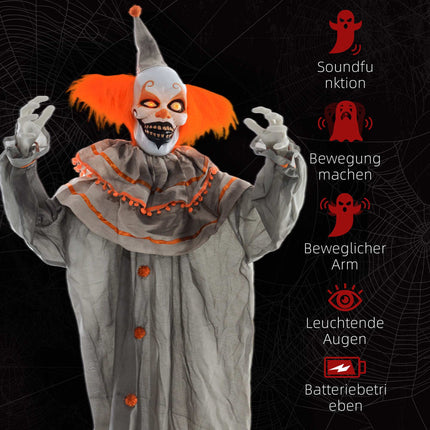 Halloween Clown Decoration, Touch-Activated, Glowing Eyes
