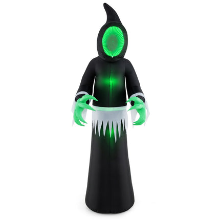 Halloweenský nafukovací duch 245 cm se zelenými LED světly