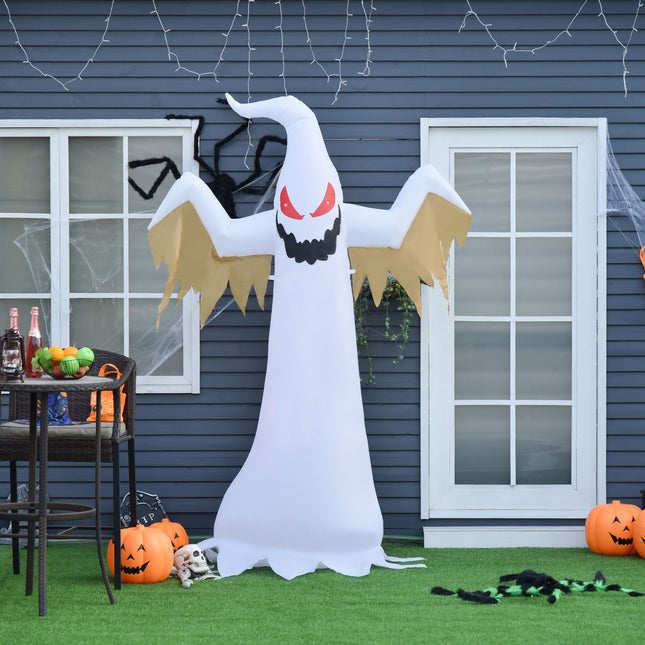 Nafukovací halloweenský duch, 2.4M, LED osvětlení, odolný proti počasí