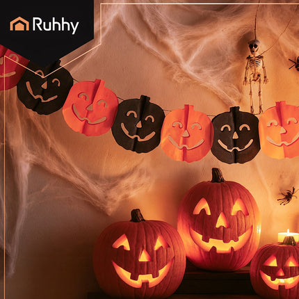 Halloween Kürbisgirlande, 3m Papierdekoration