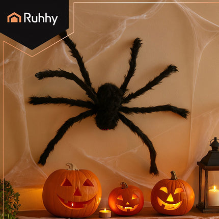 Halloween Spider Decoration, 50cm, Black, Flexible Legs