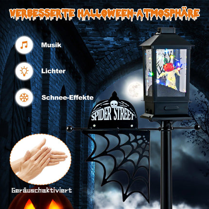 Halloweenská pouliční lampa s LED v 6 barvách a hudbou, 155 cm