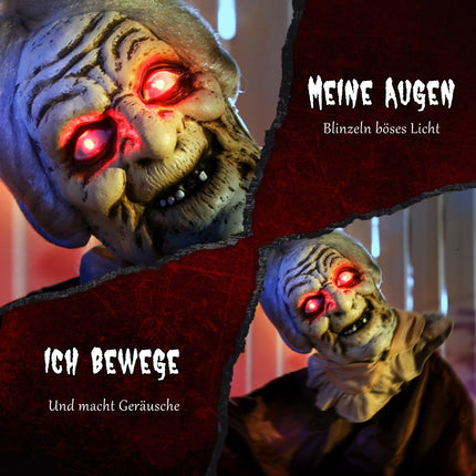 Halloweenská dekorace čarodějnice, 150 cm, LED osvětlení, zvuk