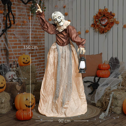 Halloweenská dekorace čarodějnice, 150 cm, LED osvětlení, zvuk