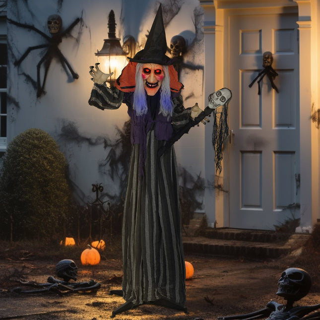 Halloween Witch Decoration, 160 cm, LED Lights, Sound