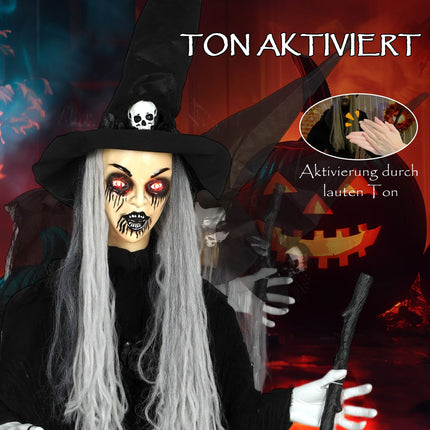Halloween Witch Decoration, 170 cm, LED Lights, Sound