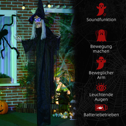 Halloween Witch Decoration with Sound & Motion Sensor